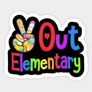 Peace Out Elementary - Last Day of School Elementary Grad Sticker